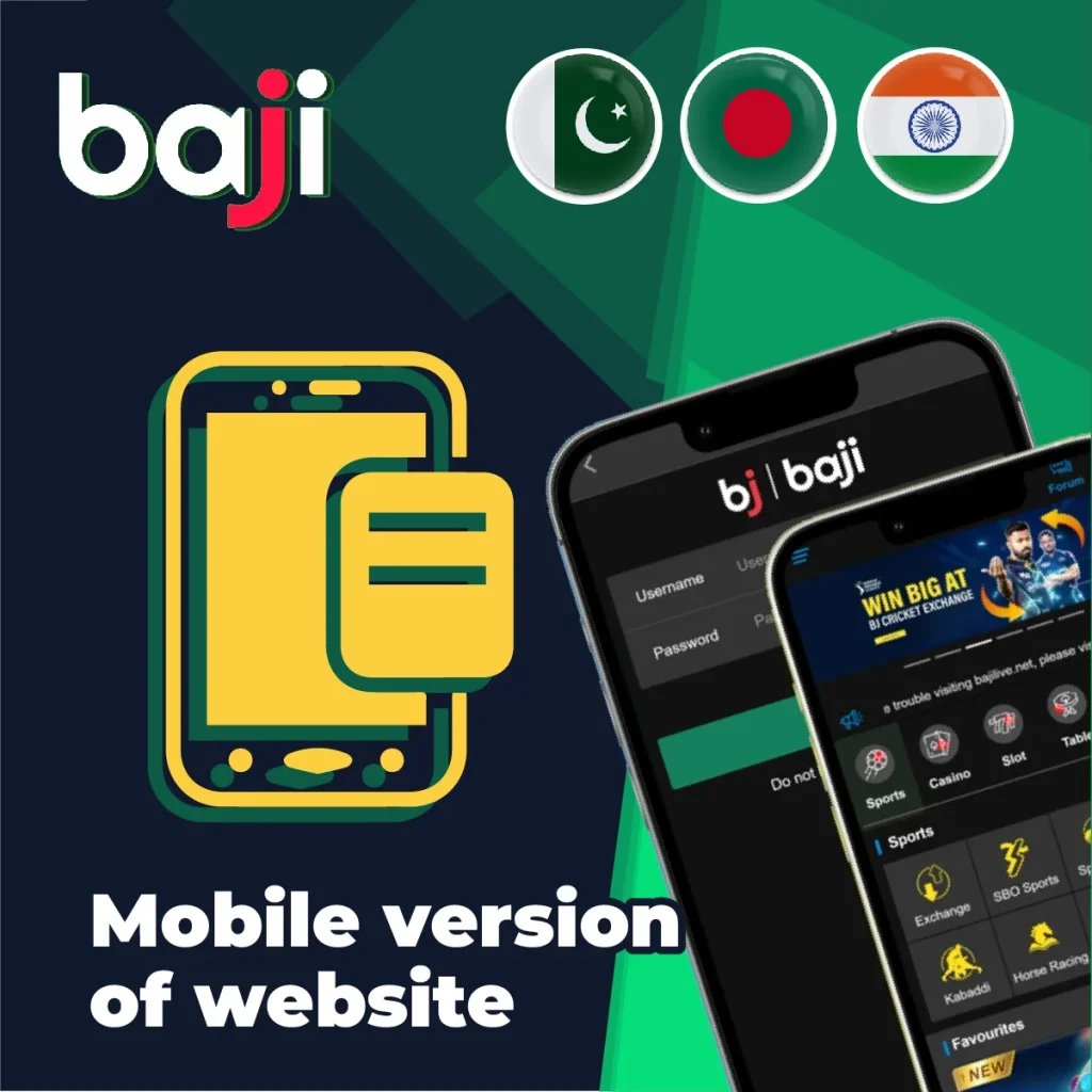 Mobile version of Baji Live app